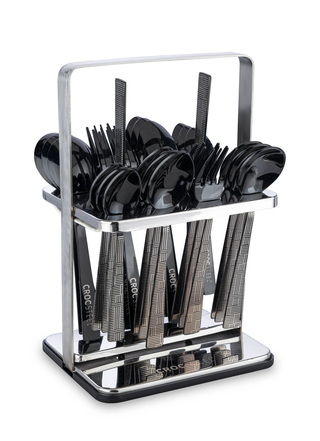Black Lazer Cutlery Stand