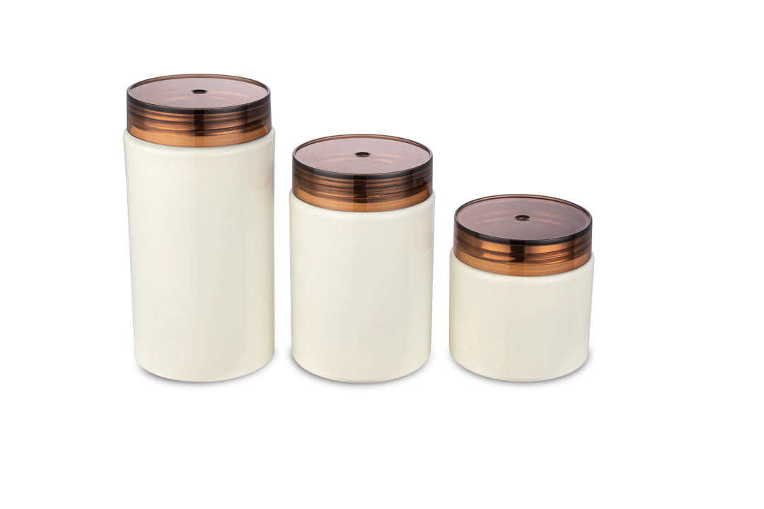 Glossy White Canisters (Set of 3)