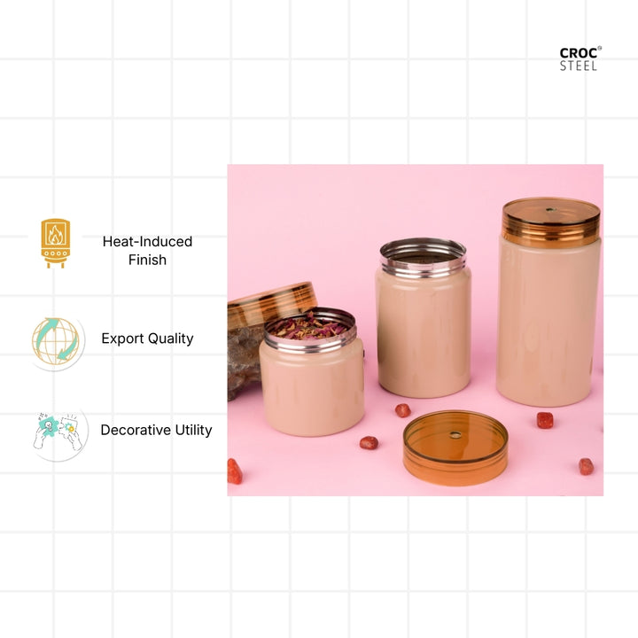 Glossy Pink Canisters (Set of 3)