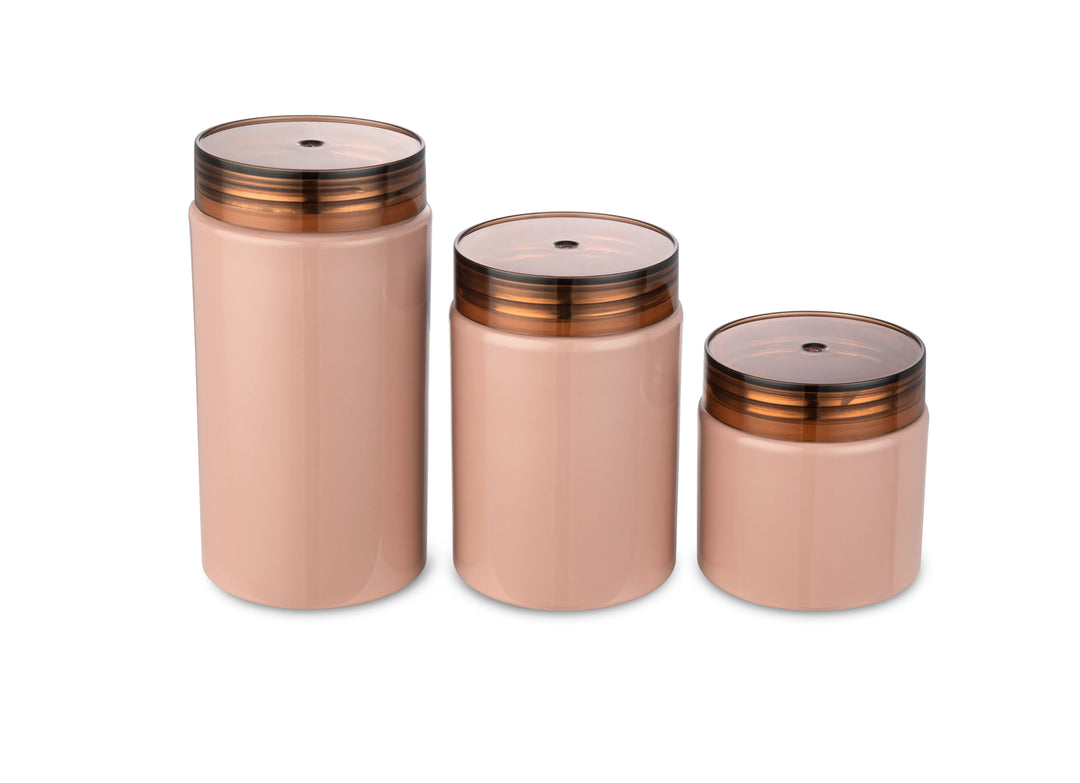Glossy Pink Canisters (Set of 3)